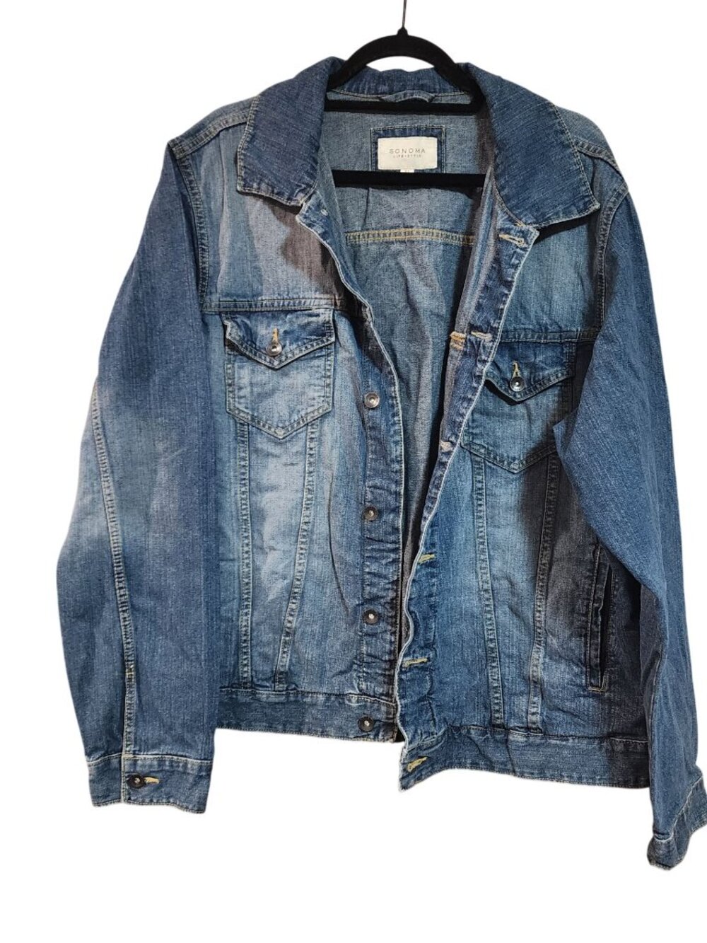 Sonoma Medium Wash Denim Jean Jacket Womens Size XL